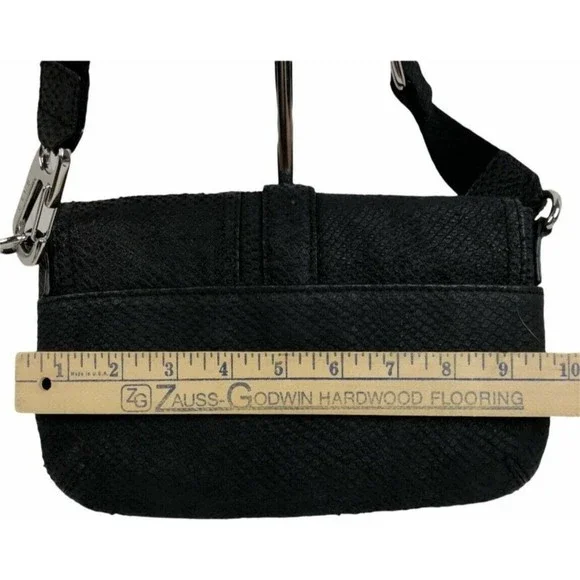 L.A.M.B By Gwen Stefani Black Leather Snake Print Crossbody Bag Voodoo Sash Saks - Picture 11 of 13